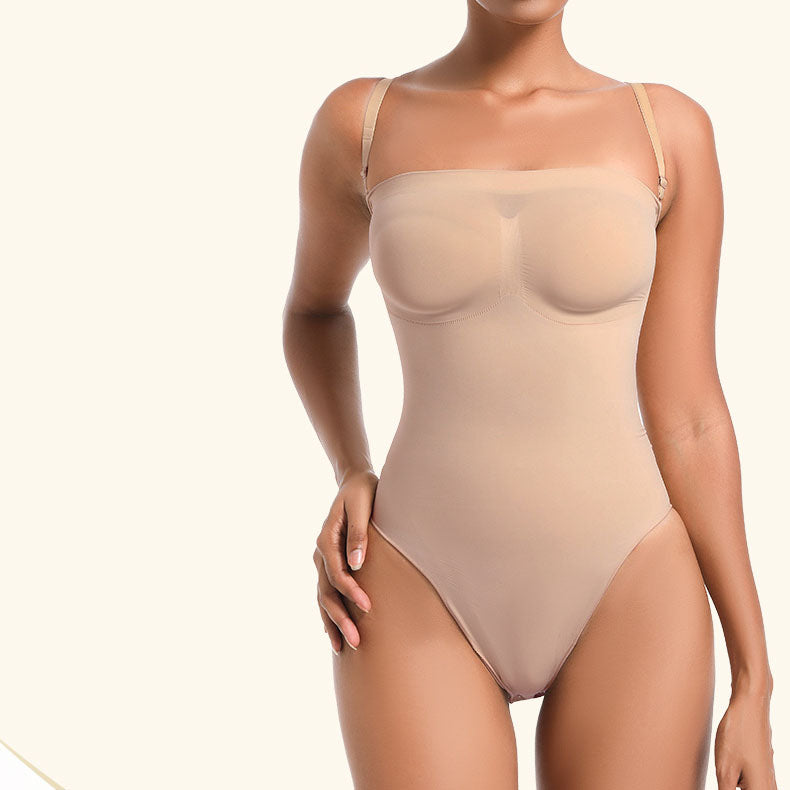 SEAMLESS SCUPLT STRAPLESS THONG BODYSUIT