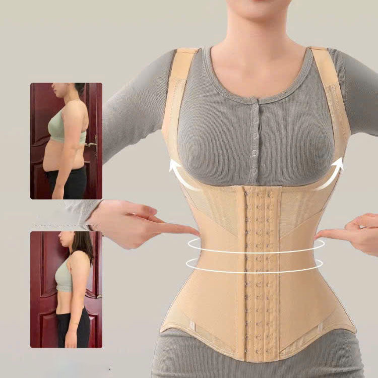 WAIST TRAINER CORSET BODY SHAPER WITH ADJUSTABLE STRAPS