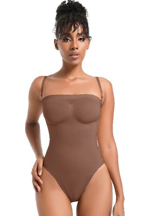 SEAMLESS SCUPLT STRAPLESS THONG BODYSUIT