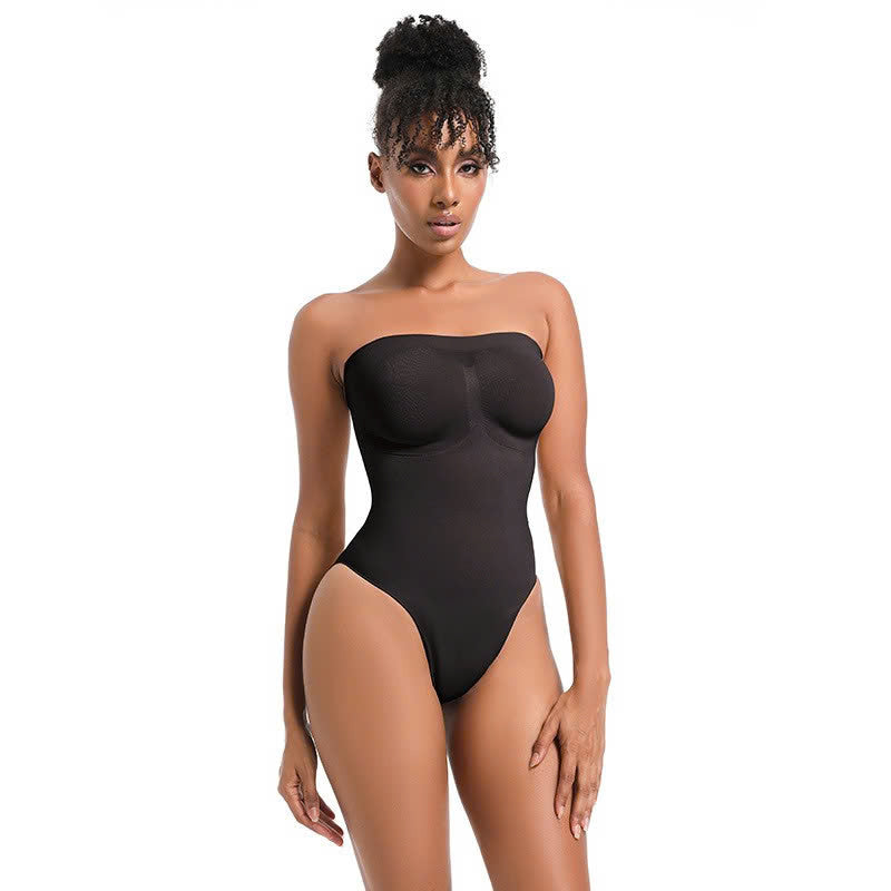 SEAMLESS SCUPLT STRAPLESS THONG BODYSUIT