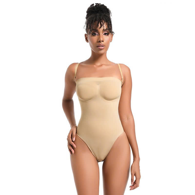 SEAMLESS SCUPLT STRAPLESS THONG BODYSUIT